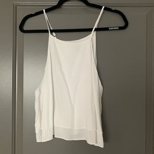 White spaghetti strap flowy tank top